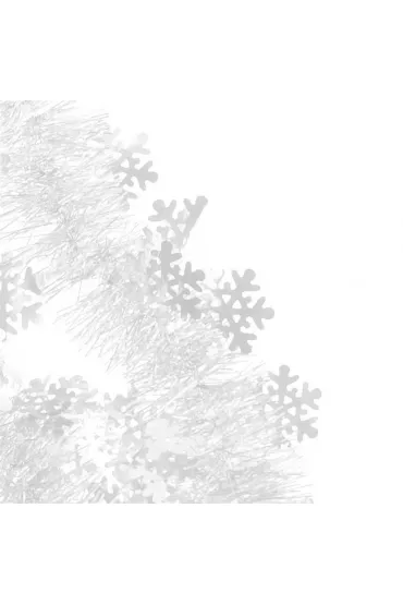 Łańcuch dekoracyjny - śnieżynki biały