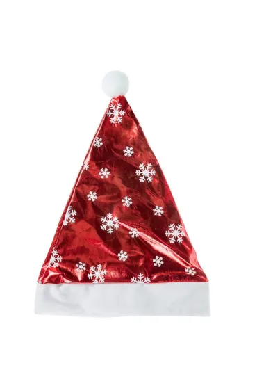Błyszcząca czapka mikołaja czerwona