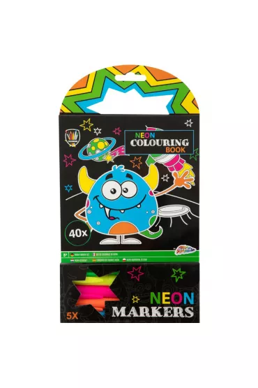 Kolorowanka neonowa Potworek