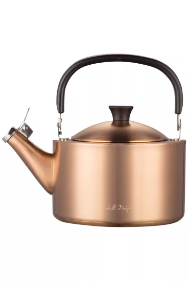 Czajnik z gwizdkiem Diamante złoty rose gold matowy 1241