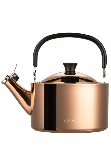 Czajnik z gwizdkiem Diamante złoty rose gold polerowany 1258