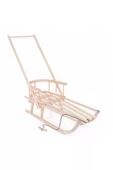 Sanki drewniane z pchaczem oparcie + sznurek