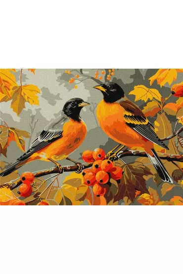 Malowanie po numerach - Ptaki w ogrodzie