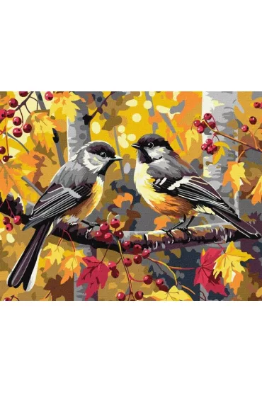 Malowanie po numerach - Para niebieskich ptaków