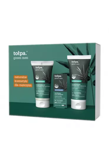 Zestaw świąteczny green men: Żel z peelingiem do mycia twarzy + Krem do twarzy + Żel pod prysznic