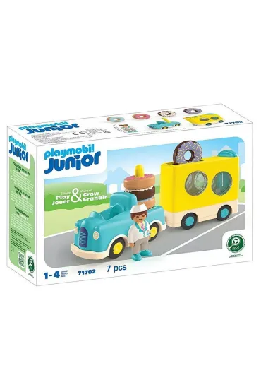 Playmobil Junior Szalony Donut Truck z funkcją układania i sortowania 71702
