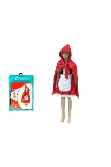 Strój karnawałowy czerwony kapturek r. 100-110cm