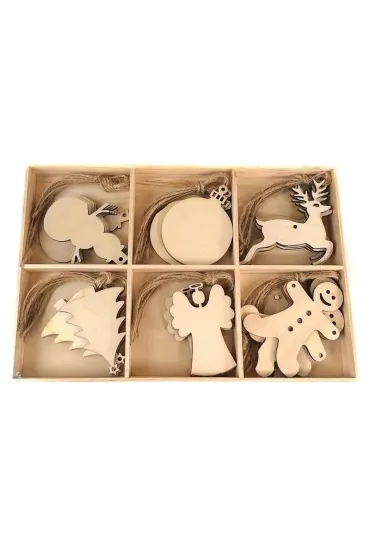 Zestaw zawieszek świątecznych drewniane 30 szt