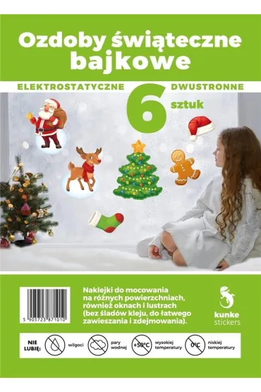 Ozdoby świąteczne elektrostatyczne bajkowe