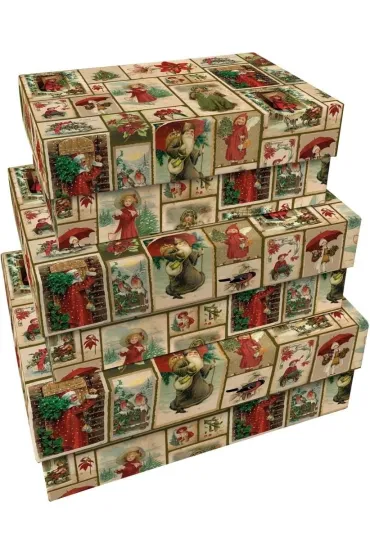 Pudełka ozdobne Święta Bożego Narodzenia 3 szt