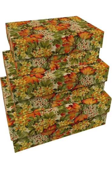 Pudełka ozdobne Jesienne liście 3 szt