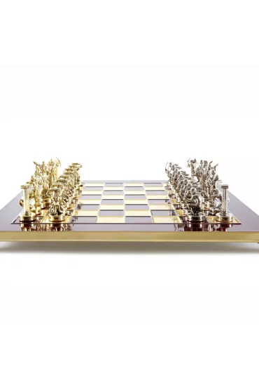 Giants Battle Metal Chess Set, zestaw szachowy z metalowymi figurkami, 36 cm