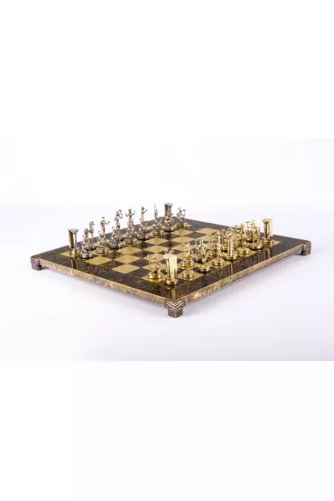 Minoan Warrior, metal zestaw szachowy z planszą 36 cm