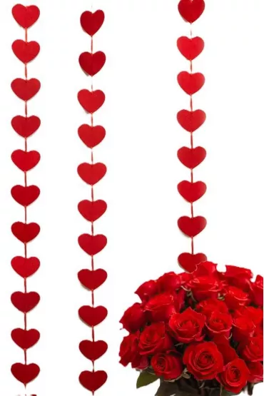 Girlanda pionowa z serduszek 2m