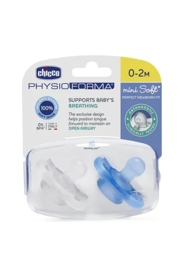 PhysioForma Smoczek silikonowy uspokajający Mini Soft 0-2m Boy