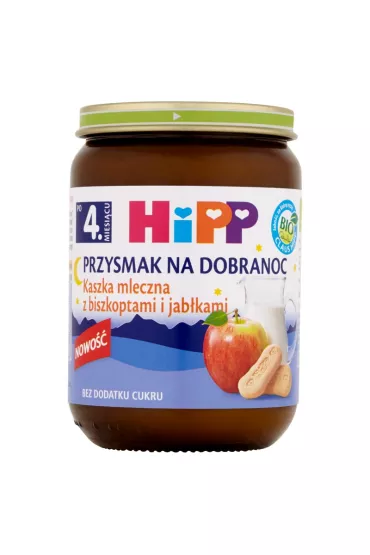 Przysmak na Dobranoc Kaszka mleczna z biszkoptami i jabłkami po 4. miesiącu