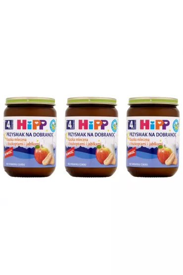 Przysmak na Dobranoc Kaszka mleczna z biszkoptami i jabłkami po 4. miesiącu zestaw