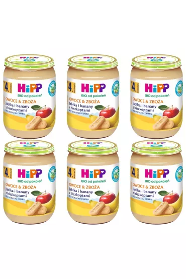 Owoce & Zboża Jabłka i banany z biszkoptami po 4. miesiącu zestaw