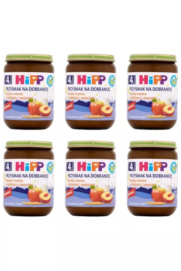 Przysmak na Dobranoc Kaszka manna z mlekiem i owocami po 4. miesiącu zestaw