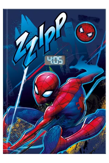 Notatnik z zegarkiem LCD Spiderman SPD7049