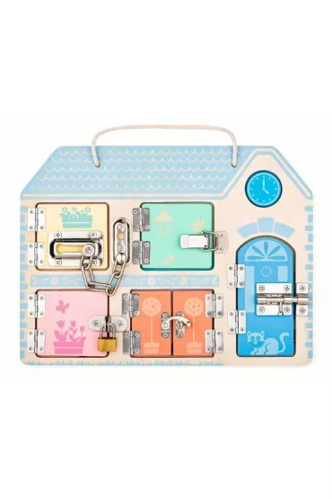 Tablica motoryczna pastelowa, zamki 91989 Woody