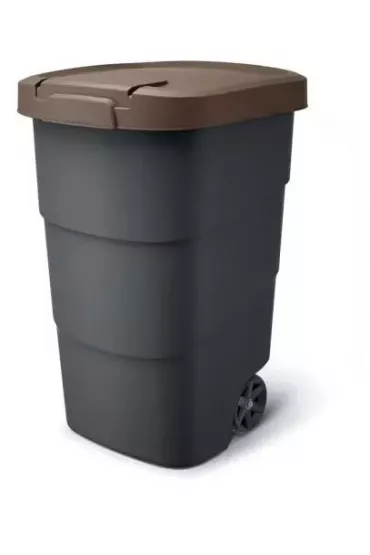 Keden kosz na śmieci wheeler - brązowy