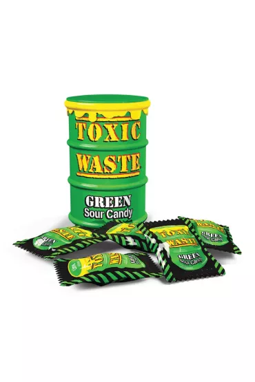 LUZ: Toxic Waste Green Drum Kwaśne cukierki o smakach owocowych