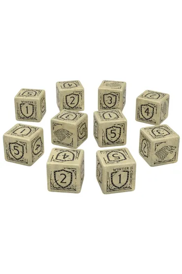 Game of Thrones. Stark, zestaw kości do gry 10xD6