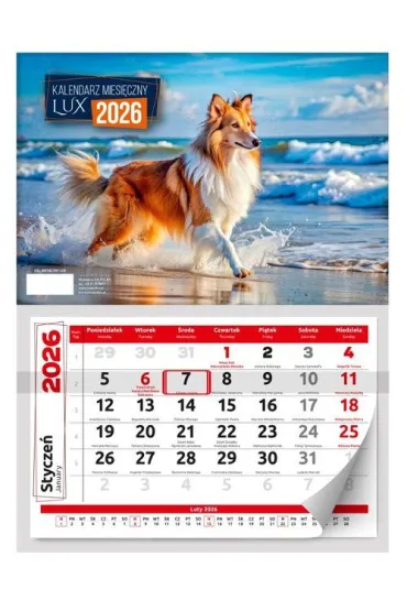Kalendarz ścienny 2026 miesięczny Lux