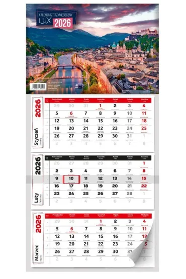 Kalendarz 2026 miesięczny Lux