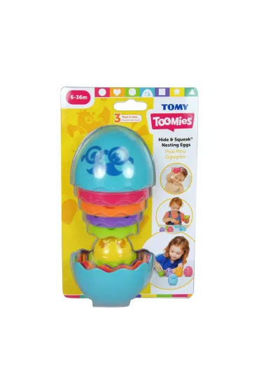 Jajko Matrioszka niebieskie - Hide and Squeak Nesting Eggs