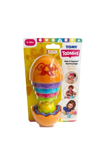 Jajko Matrioszka pomarańczowe - Hide and Squeak Nesting Eggs
