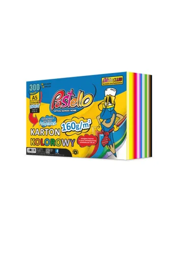 Karton kolorowy A5 160g 20 kolorów 300 arkuszy