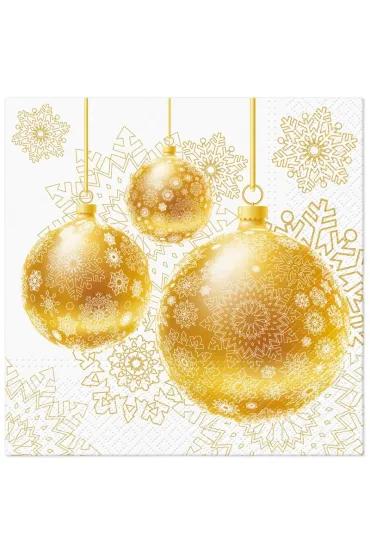 Serwetki 33x33cm Gold Ornamental Baubles