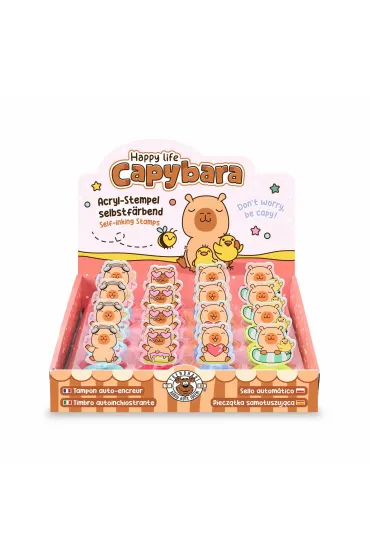 Pieczątka Kapibara samotuszująca akrylowa 1szt.mix