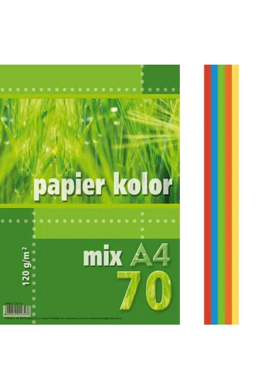 Kreska, papier kolorowy A4, 70 kartek, 120 g/m2, wielokolorowy