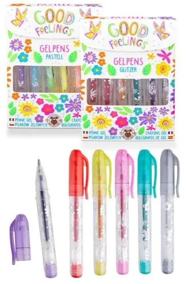 Długopisy żelowe mini 6 kolorów 1szt.mix