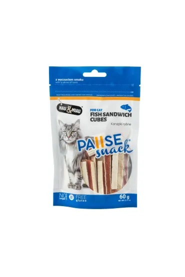 Pausesnack przysmak dla kota, kanapki rybne