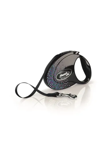 Smycz glam splash mystic, M taśma 5 m, czarna