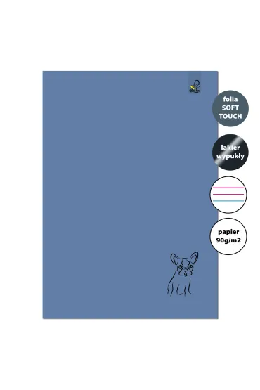 Zeszyt A4 32 kartki w 3 linie kolor 90g Buldog denim