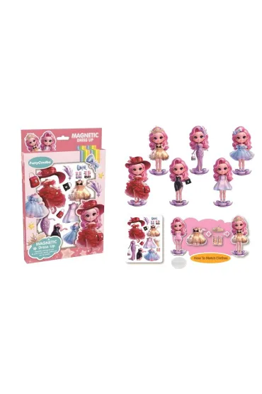 Układanka magnetyczna różowa zabawa w ubieranie