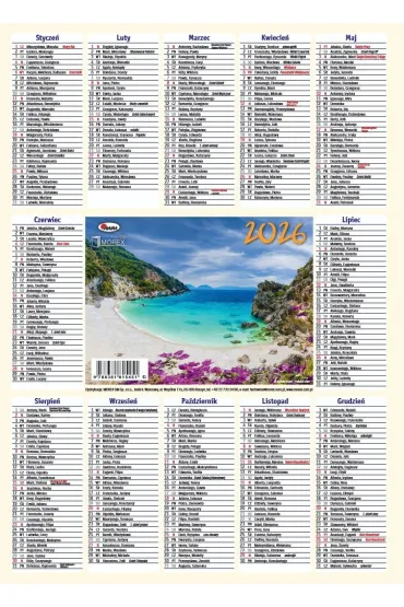 Kalendarz 2026 listkowy