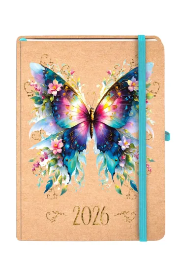 Kalendarz 2026 A5 Kraft TNS Motyl
