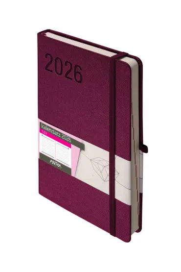 Kalendarz 2026 A5 Rubi bordowy DNS