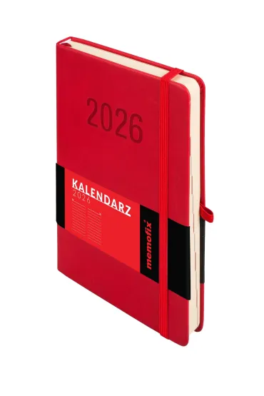 Kalendarz 2026 A5 Memofix DNS czerwony