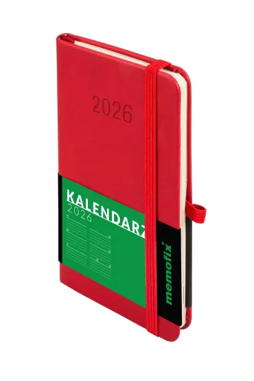 Kalendarz 2026 A6 Memofix TDW czerwony