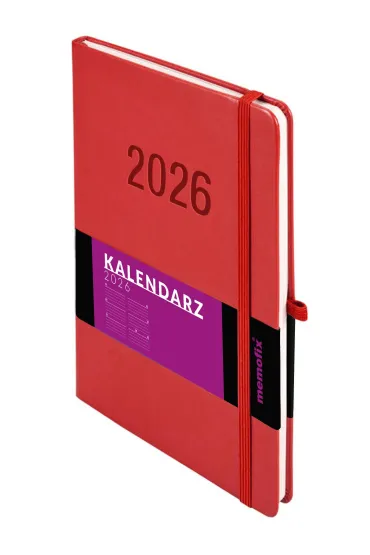 Kalendarz 2026 B5 Memofix TDW czerwony