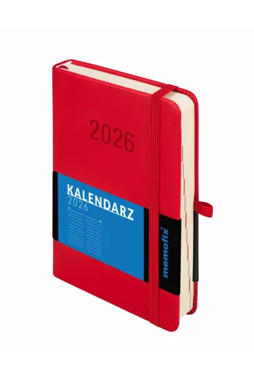 Kalendarz 2026 B6 Memofix DNS czerwony