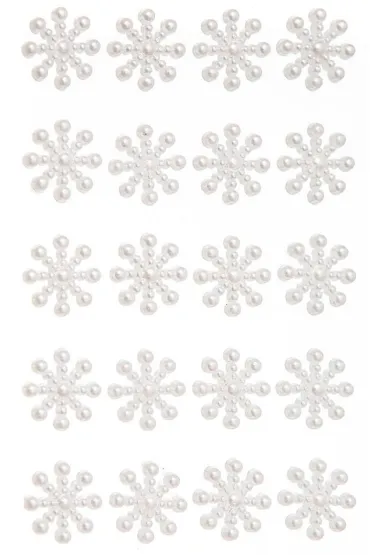 Perełki samoprzylepne śnieżynka 24 szt