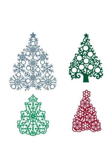 Zestaw wykrojników - Ażurowe choinki 4 szt